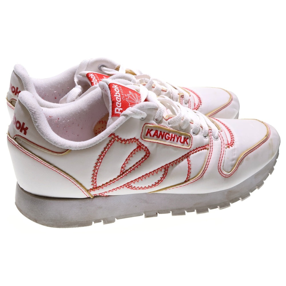 Reebok(リーボック) CLASSIC LEATHER K クラシックレザー ステッチ ローカットスニーカー ホワイト/レッド US9.5/27.5cm GW1069