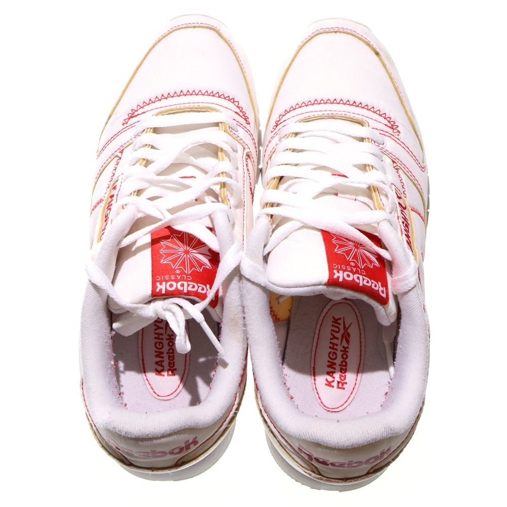 Reebok(リーボック) CLASSIC LEATHER K クラシックレザー ステッチ ローカットスニーカー ホワイト/レッド US9.5/27.5cm GW1069