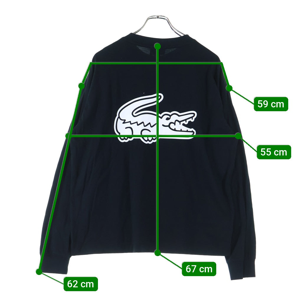LACOSTE(ラコステ) ロゴプリント クルーネック 長袖 Tシャツカットソー ブラック TH046J