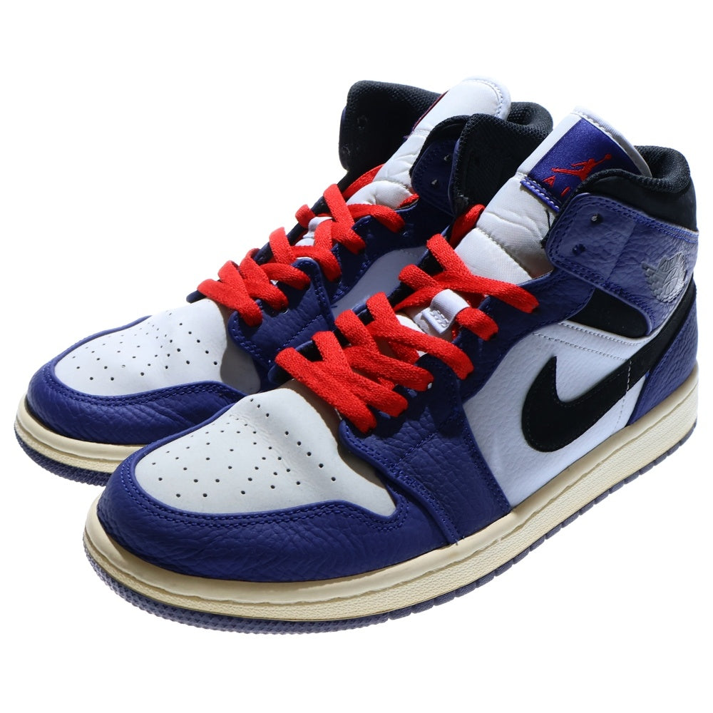 NIKE(ナイキ) AIR JORDAN 1 MID DEEP ROYAL エアジョーダン1 ディープ ロイヤル ミッドカットスニーカー ネイビー US10/28cm 852542-400