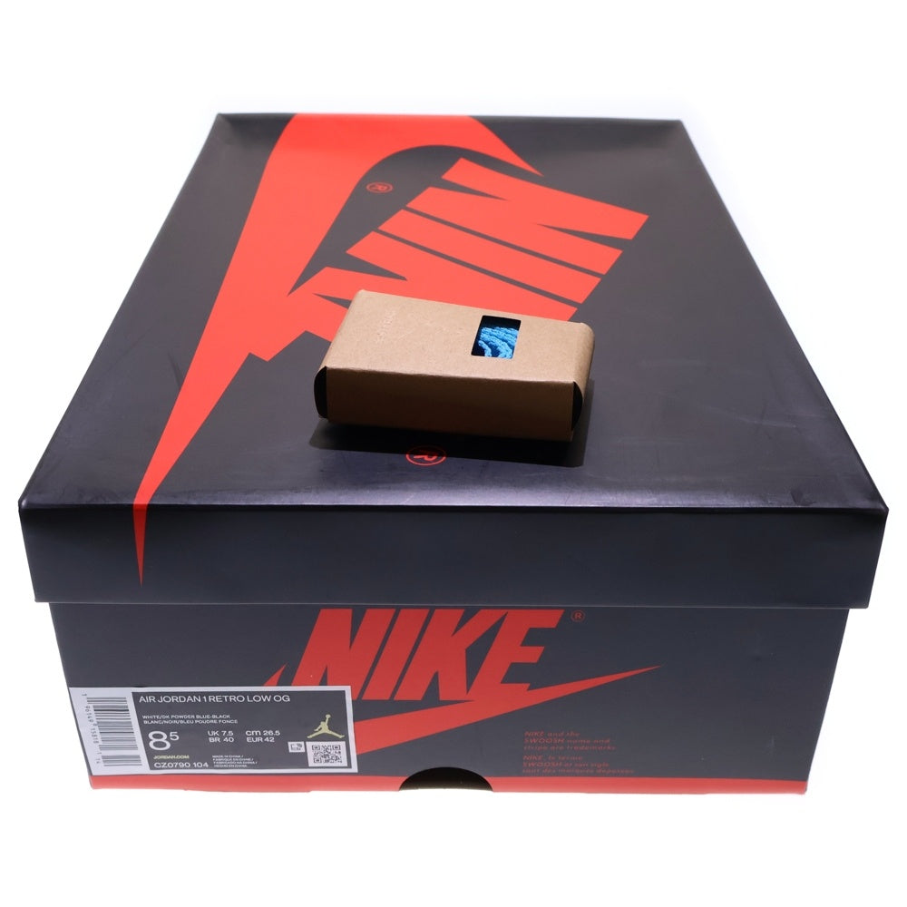 NIKE(ナイキ) AIR JORDAN 1 LOW OG BLACK POWDER BLUE UNC エアジョーダン1 ローカットスニーカー ブルー/ブラック/ホワイト US8.5/26.5cm CZ0790-104