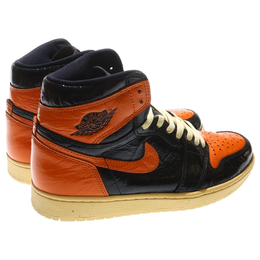 NIKE(ナイキ) AIR JORDAN 1 HIGH SHATTERED BACKBOARD 3.0 エアジョーダン1 シャッタード バックボード3.0 ハイカットスニーカー ブラック/オレンジ US8.5/26.5cm 555088-028