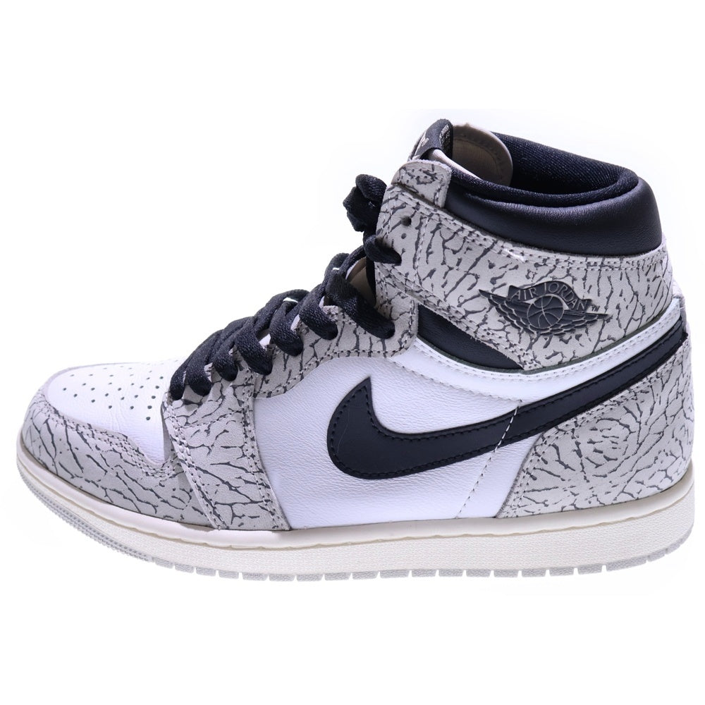 NIKE(ナイキ) AIR JORDAN 1 HIGH OG WHITE CEMENT エアジョーダン1 ホワイトセメント ハイカットスニーカー ホワイト/ブラック US8.5/26.5cm DZ5485-052