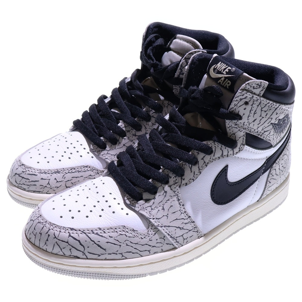 NIKE(ナイキ) AIR JORDAN 1 HIGH OG WHITE CEMENT エアジョーダン1 ホワイトセメント ハイカットスニーカー ホワイト/ブラック US8.5/26.5cm DZ5485-052