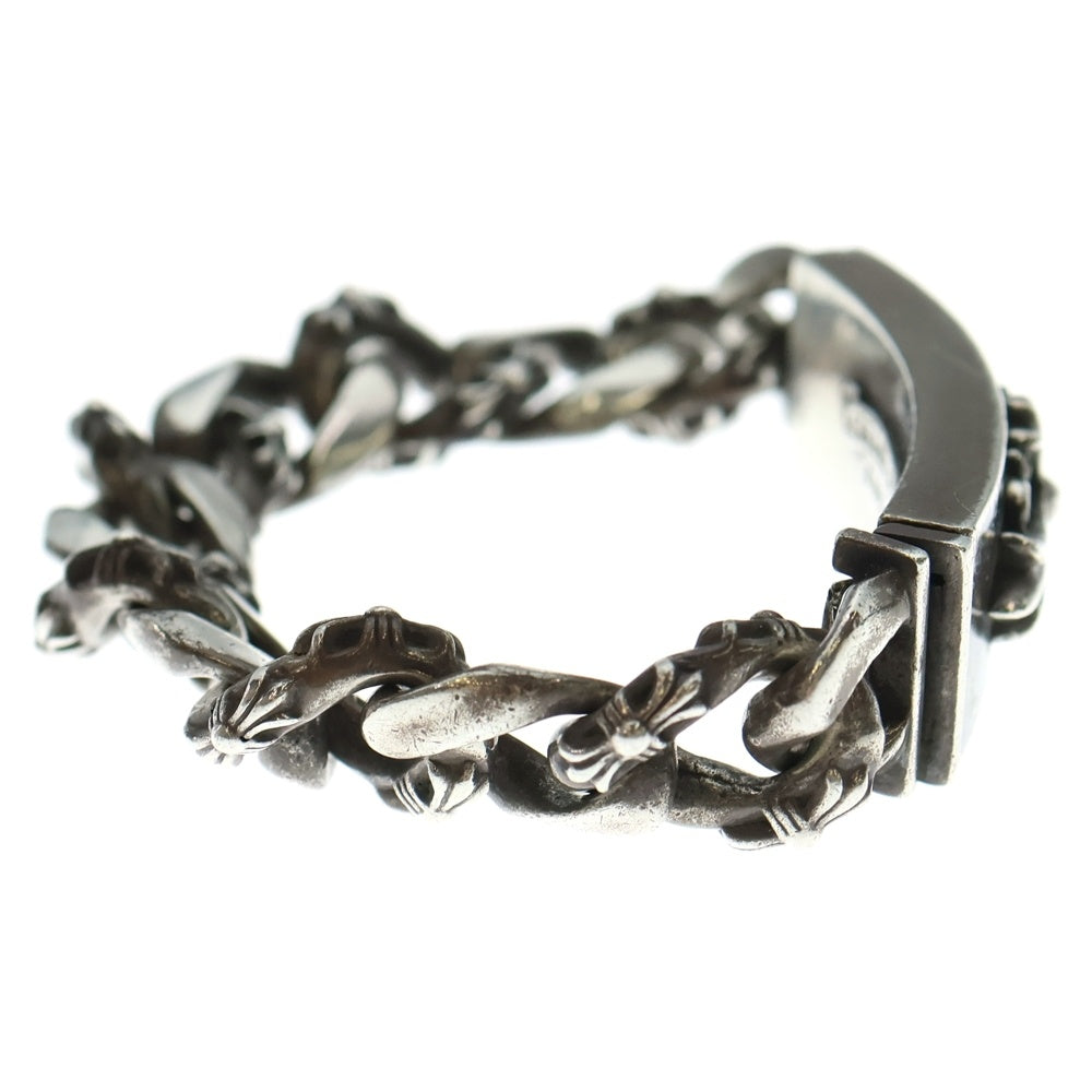 CHROME HEARTS(クロムハーツ) OLD ID FLORAL CRS オールド フローラルクロスIDファンシーリンク ブレスレット 13LINK シルバー