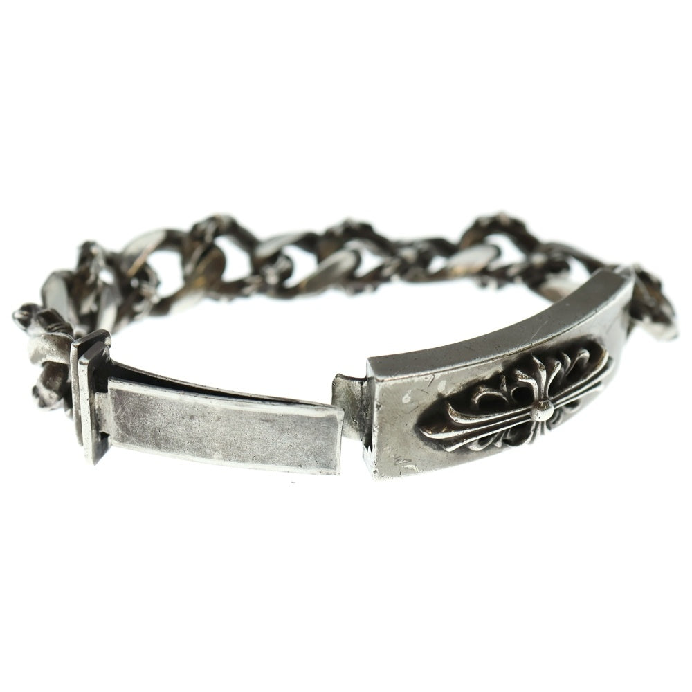 CHROME HEARTS(クロムハーツ) OLD ID FLORAL CRS オールド フローラルクロスIDファンシーリンク ブレスレット 13LINK シルバー