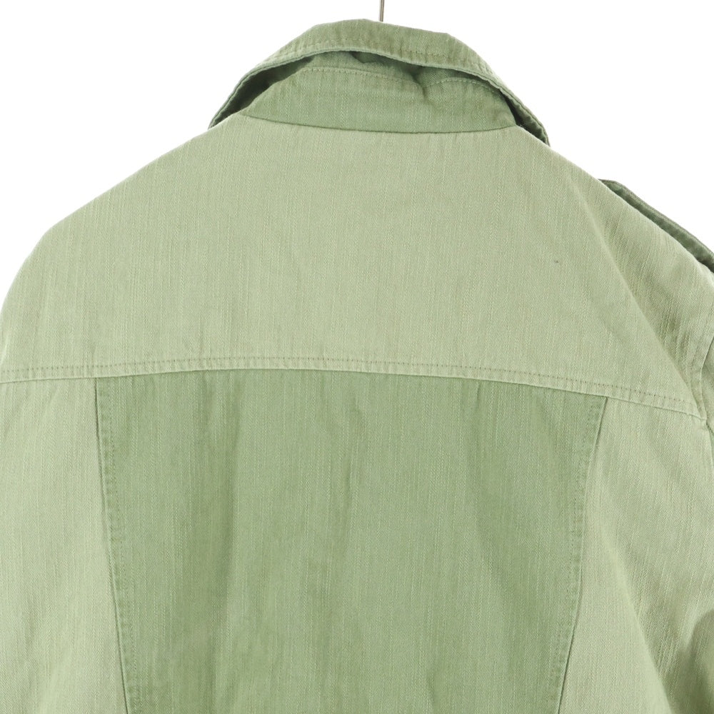 MLVINCE(メルヴィンス) ワッペン コットン ミリタリー ダブルライダースジャケット カーキ