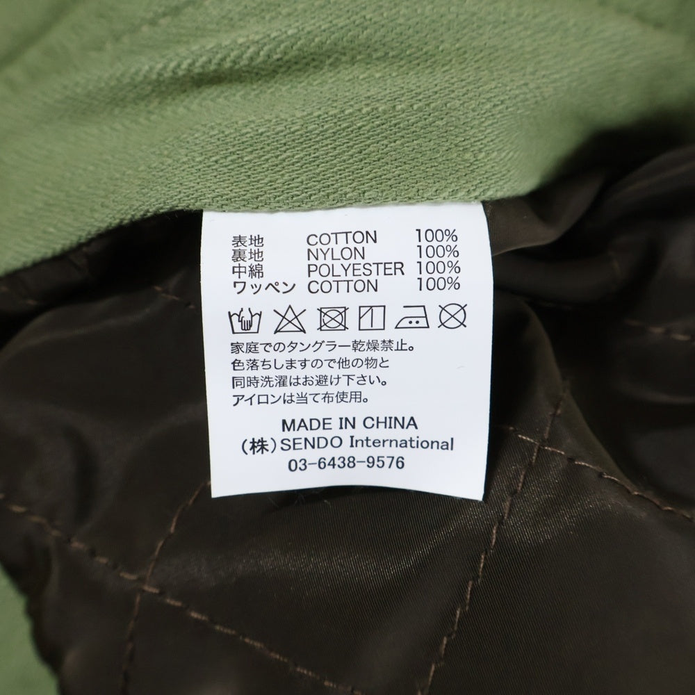 MLVINCE(メルヴィンス) ワッペン コットン ミリタリー ダブルライダースジャケット カーキ