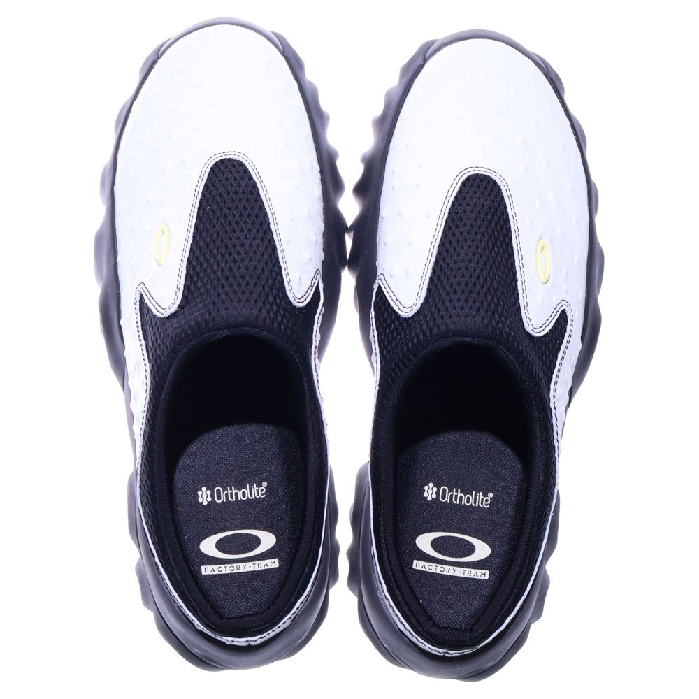 OAKLEY(オークリー) ×BRAIN DEAD OSTRICH CHOP SAW MULE ブレインデッド レザー ミュール サンダル ホワイト/ブラック US10.5/28.5cm BDS24S07003862WH01