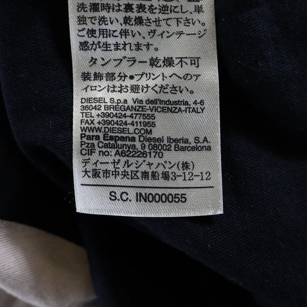 DIESEL(ディーゼル) 両面ビッグ プリント クルーネック 半袖Tシャツ カットソー ブラック