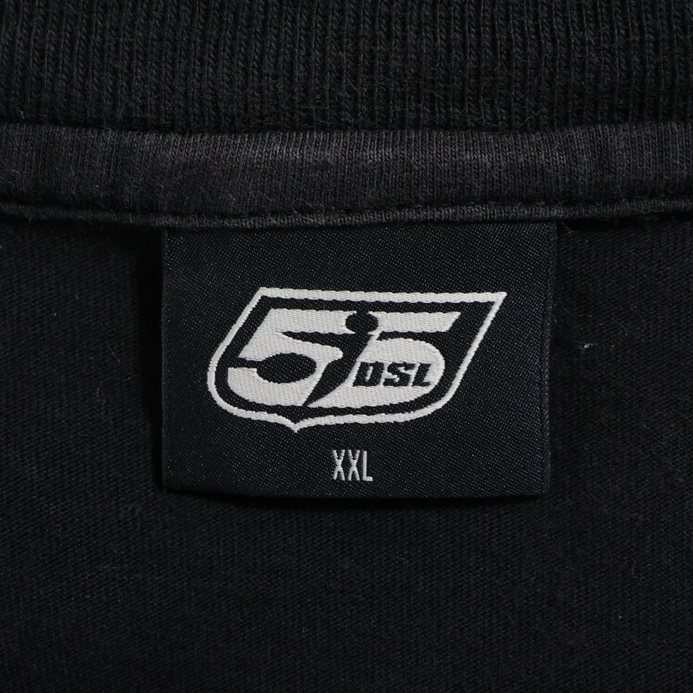 55DSL(フィフティファイブディーゼル) レインボーロゴプリント クルーネック 半袖Tシャツ カットソー ブラック