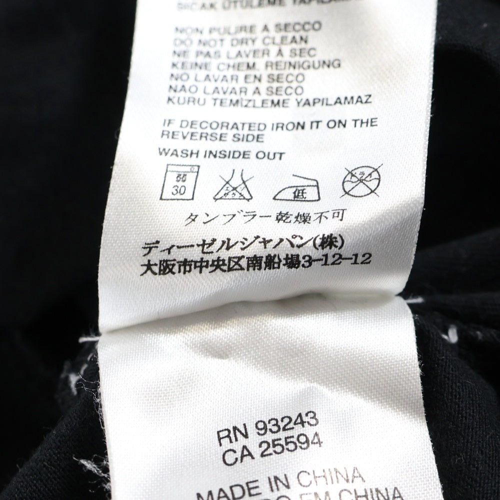 55DSL(フィフティファイブディーゼル) レインボーロゴプリント クルーネック 半袖Tシャツ カットソー ブラック