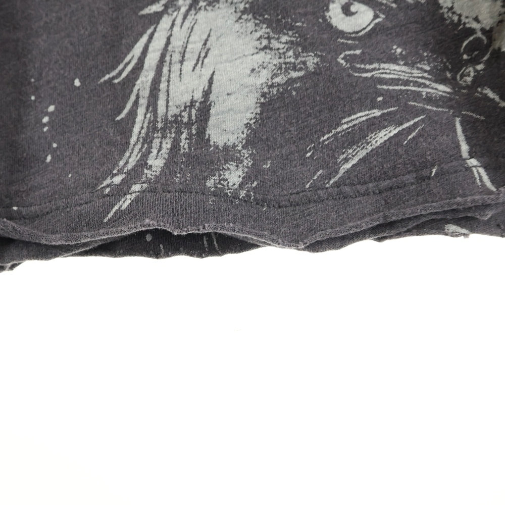 DIESEL(ディーゼル) ダメージ加工グラフィックプリント クルーネック 半袖Tカットソー チャコールグレー