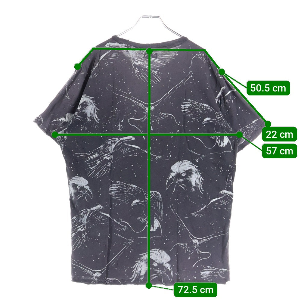 DIESEL(ディーゼル) ダメージ加工グラフィックプリント クルーネック 半袖Tカットソー チャコールグレー