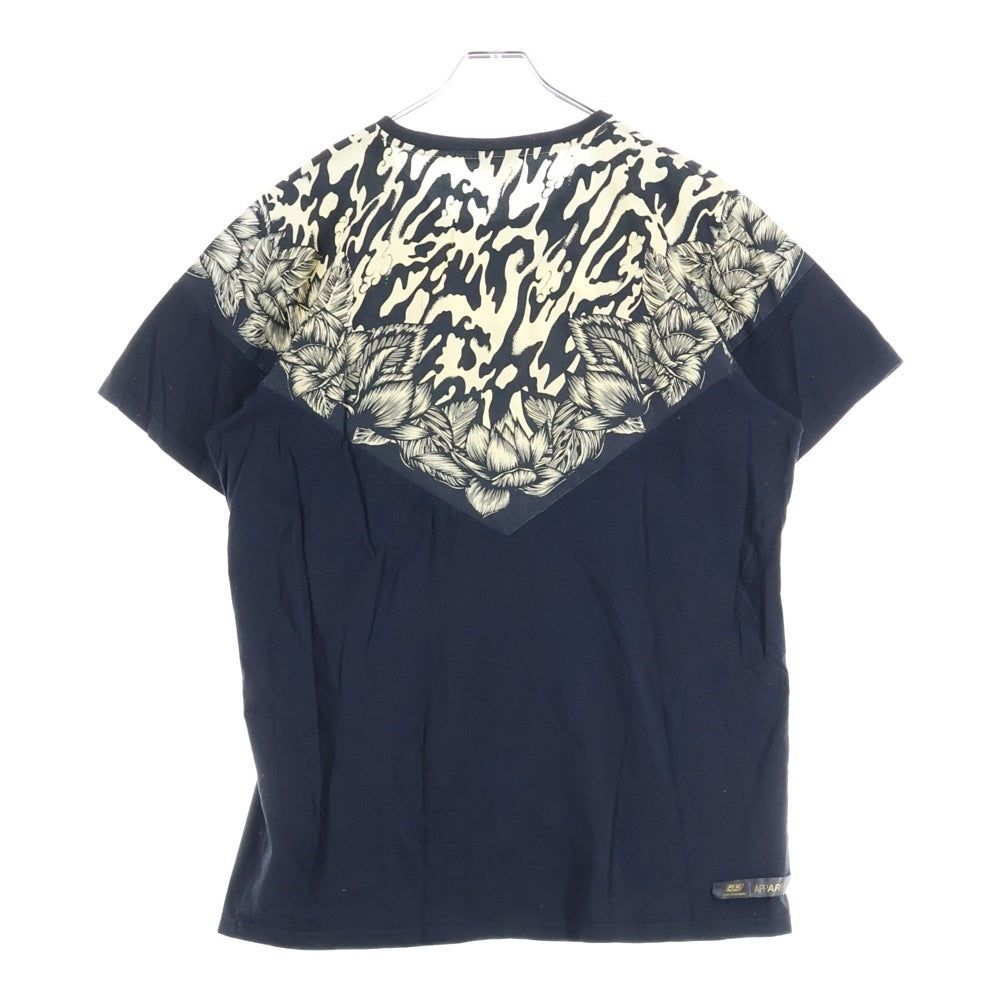 55DSL(フィフティファイブディーゼル) パッチワーク クルーネック半袖Tカットソー ホワイト/ブラック