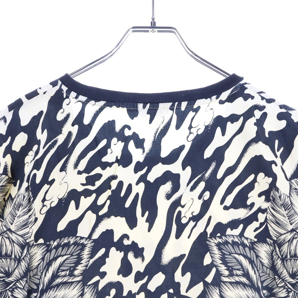 55DSL(フィフティファイブディーゼル) パッチワーク クルーネック半袖Tカットソー ホワイト/ブラック