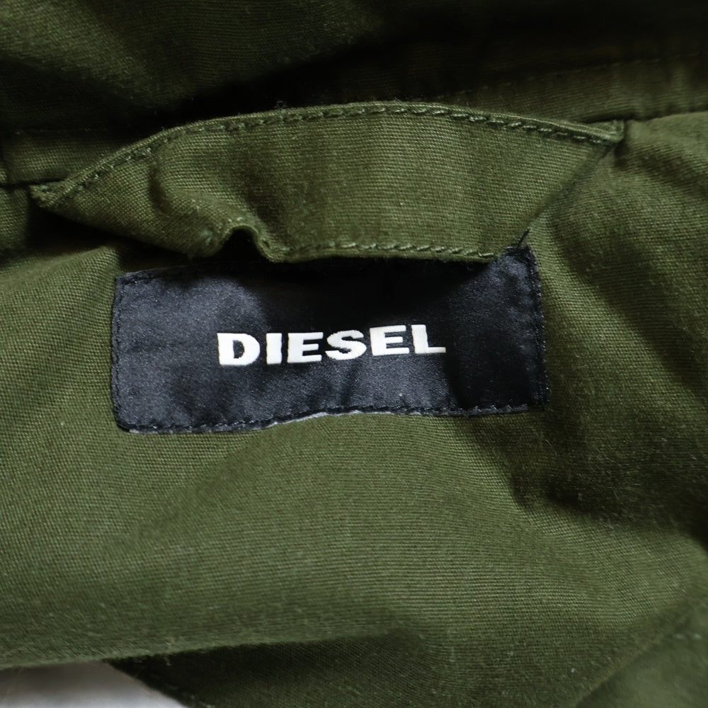 DIESEL(ディーゼル) 多重ジップデザイン モッズコート カーキ