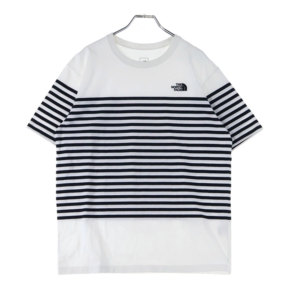 THE NORTH FACE(ザノースフェイス) セオアルファ ボーダー クルーネック 半袖Tシャツカットソー ホワイト