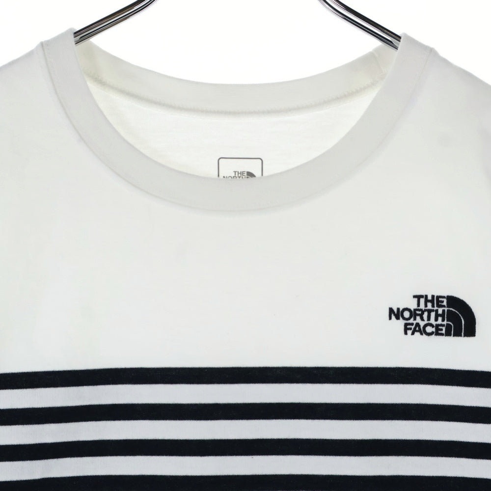 THE NORTH FACE(ザノースフェイス) セオアルファ ボーダー クルーネック 半袖Tシャツカットソー ホワイト