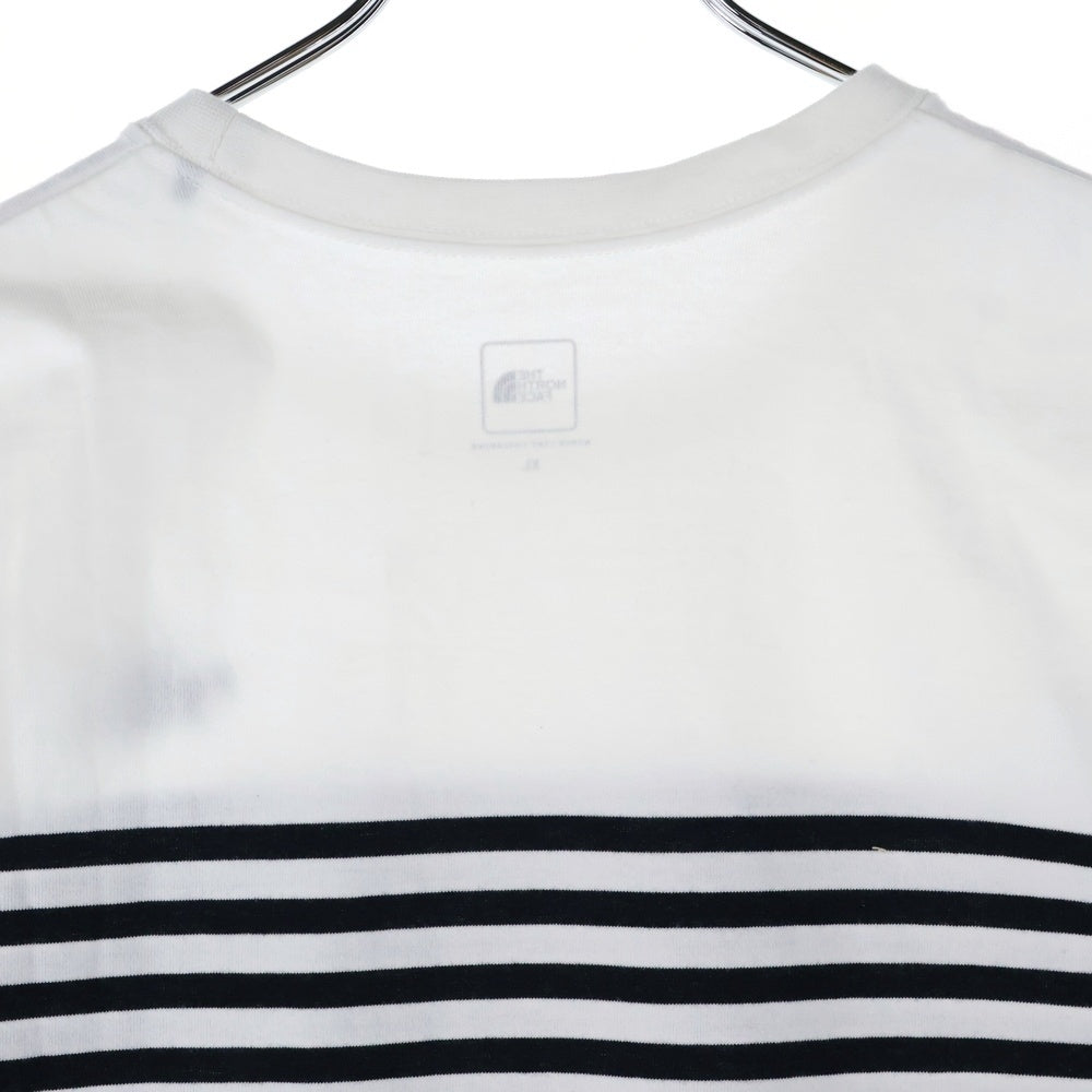 THE NORTH FACE(ザノースフェイス) セオアルファ ボーダー クルーネック 半袖Tシャツカットソー ホワイト