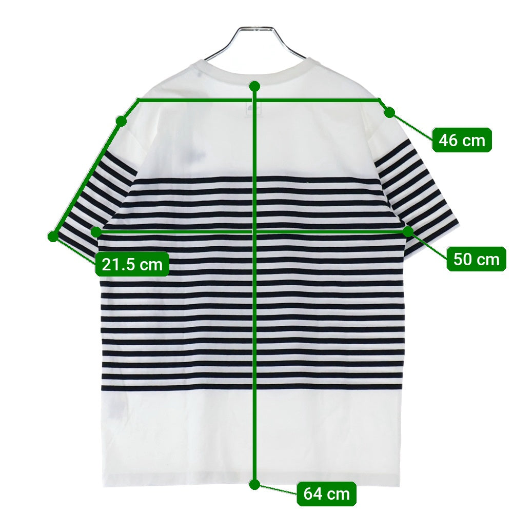 THE NORTH FACE(ザノースフェイス) セオアルファ ボーダー クルーネック 半袖Tシャツカットソー ホワイト