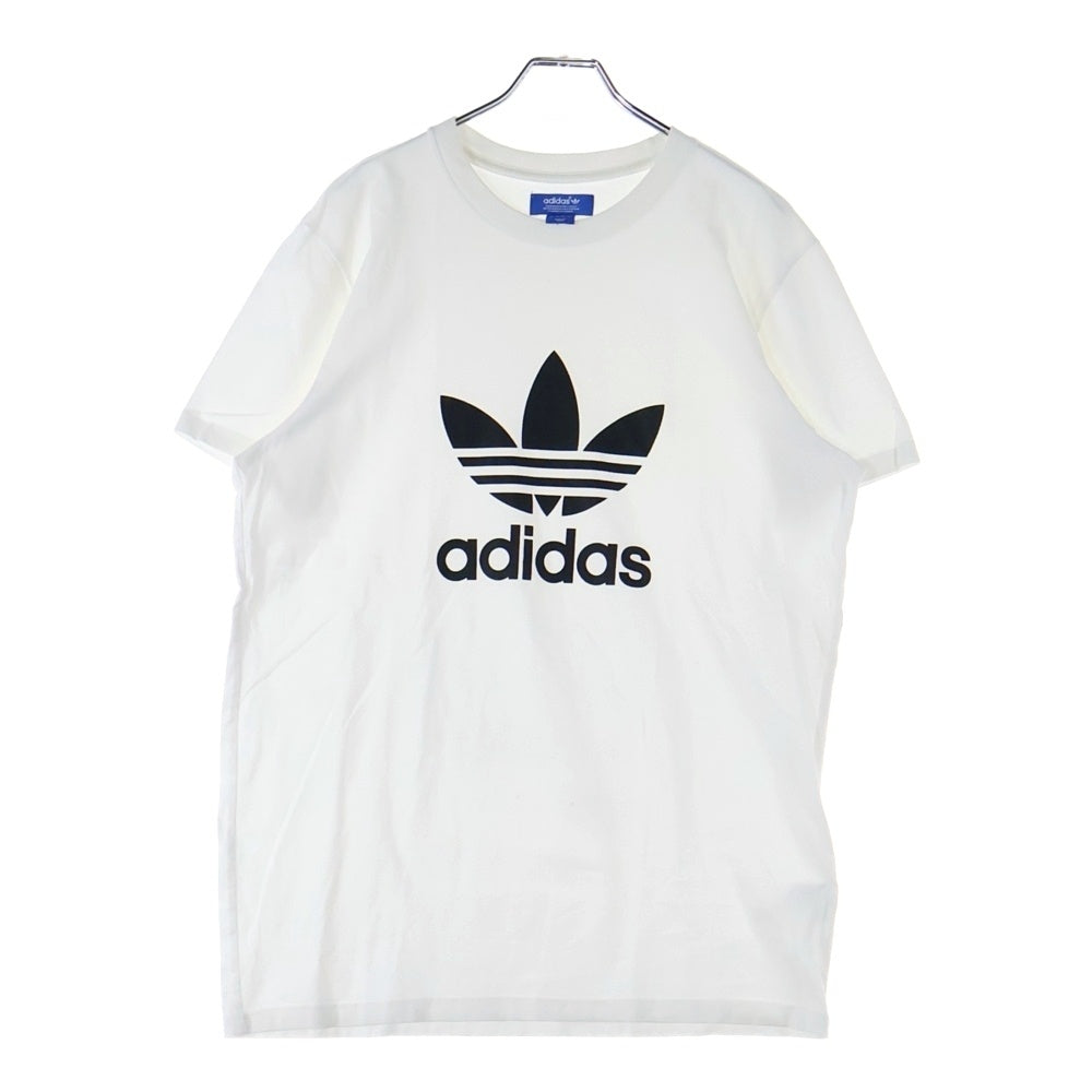 adidas(アディダス) トレフォイル ロゴプリントクルーネック半袖Tシャツカットソー ホワイト