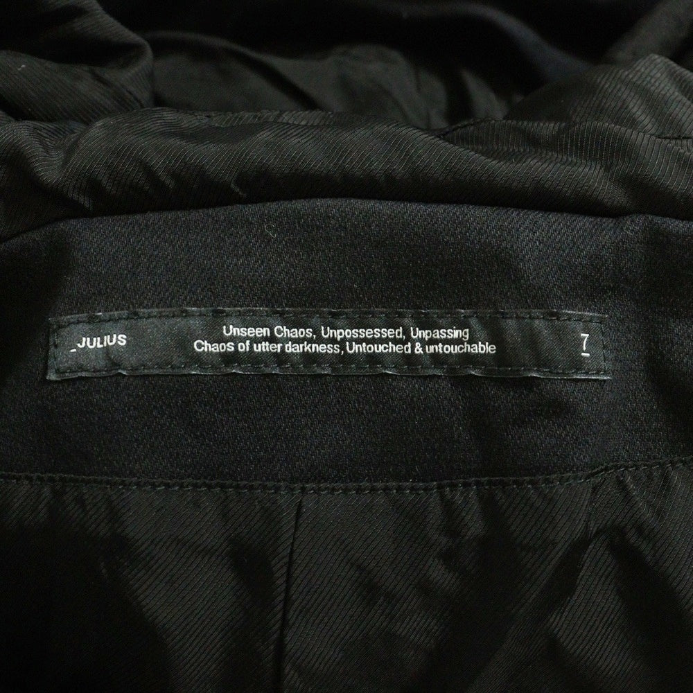 JULIUS(ユリウス) 23AW 10oz Stretch Denim Padded Coat パデット コート ブラック 837COM3