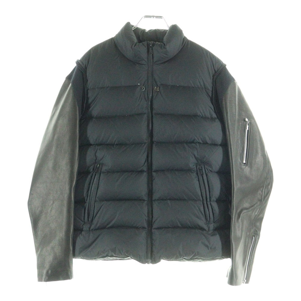 UNDERCOVER(アンダーカバー) 14AW ホースハイド 馬革 袖レザー 切替 ダウン ジャケット ブルゾン ブラック N9202