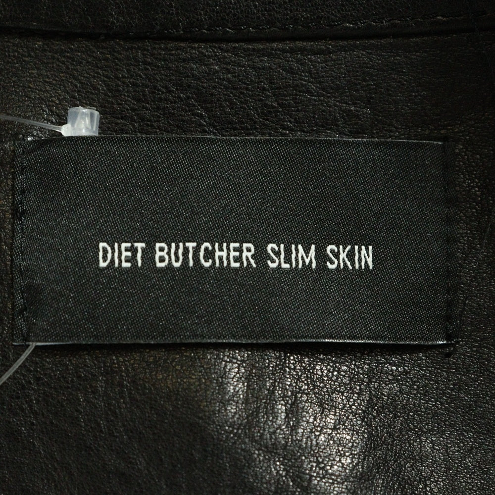 DIET BUTCHER SLIM SKIN(ダイエットブッチャー スリムスキン) 10SS THORN レザー ダブルジップライダースジャケット ブラック
