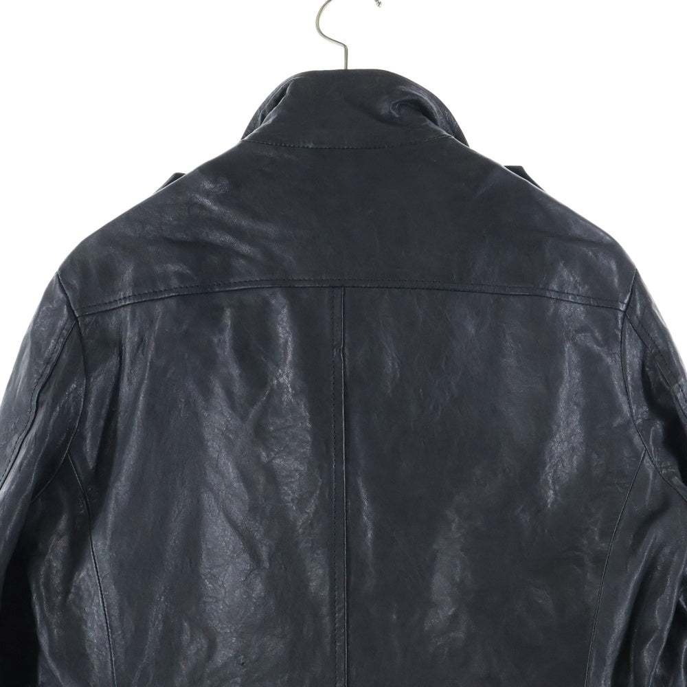 DIET BUTCHER SLIM SKIN(ダイエットブッチャー スリムスキン) 09AW STRANGE BIRDS ハイネック レザージャケット ブラック