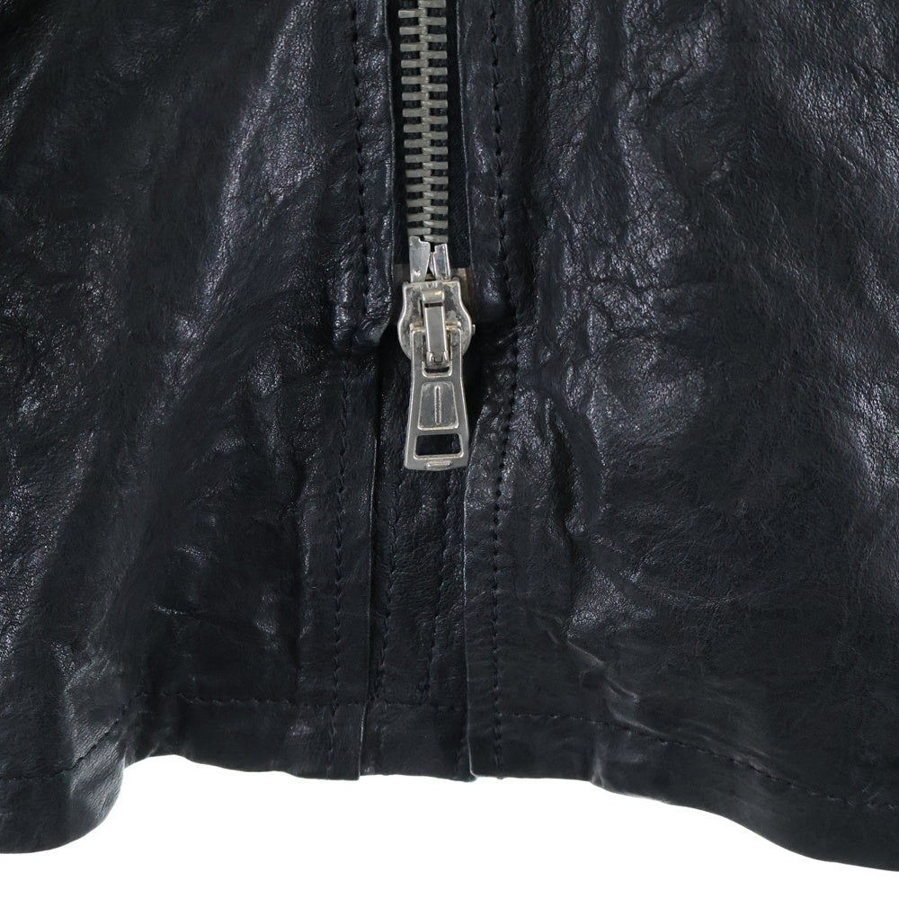 DIET BUTCHER SLIM SKIN(ダイエットブッチャー スリムスキン) 09AW STRANGE BIRDS ハイネック レザージャケット ブラック