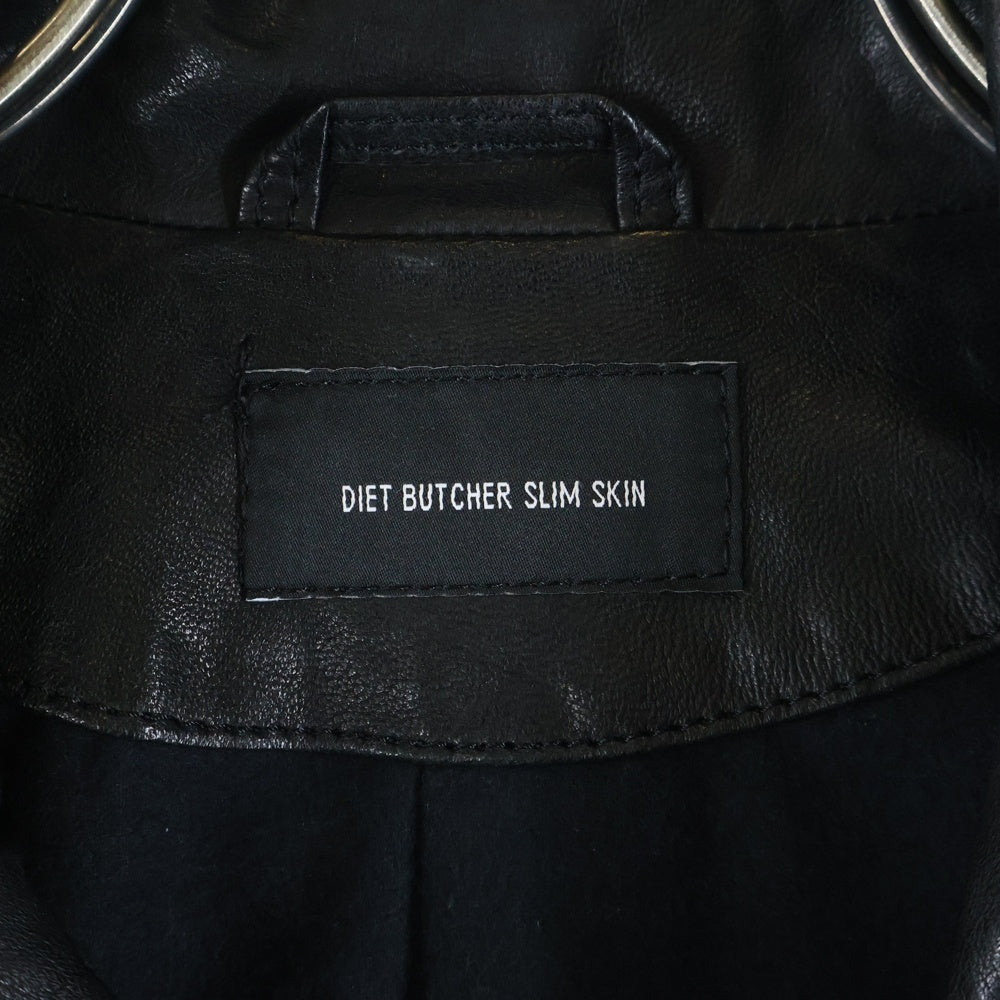 DIET BUTCHER SLIM SKIN(ダイエットブッチャー スリムスキン) 09AW STRANGE BIRDS ハイネック レザージャケット ブラック