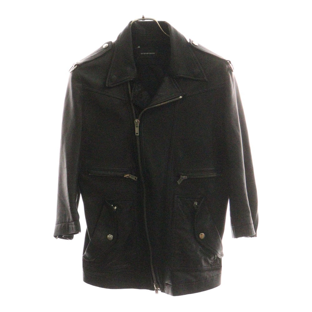 DIET BUTCHER SLIM SKIN(ダイエットブッチャー スリムスキン) 10SS THORN マルチポケット レザー ダブルジップライダースジャケット ブラック