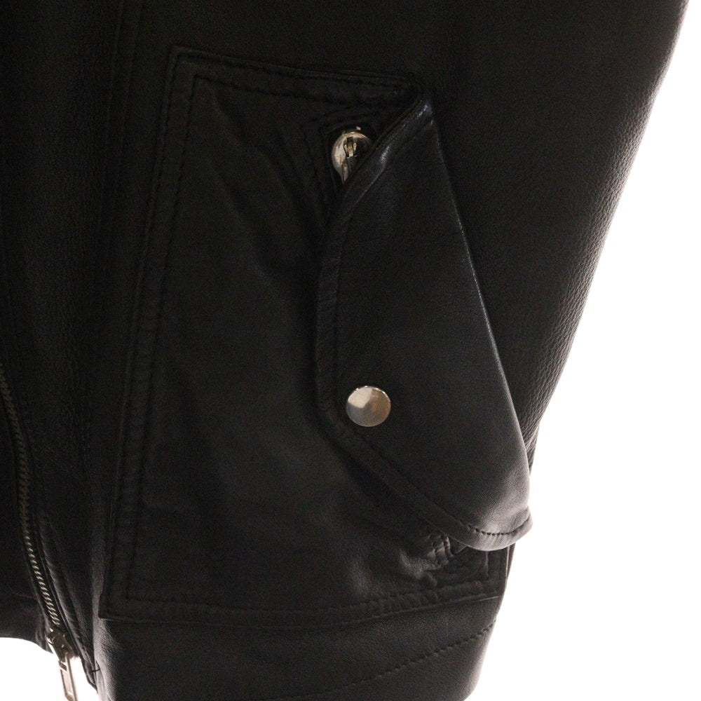 DIET BUTCHER SLIM SKIN(ダイエットブッチャー スリムスキン) 10SS THORN マルチポケット レザー ダブルジップライダースジャケット ブラック