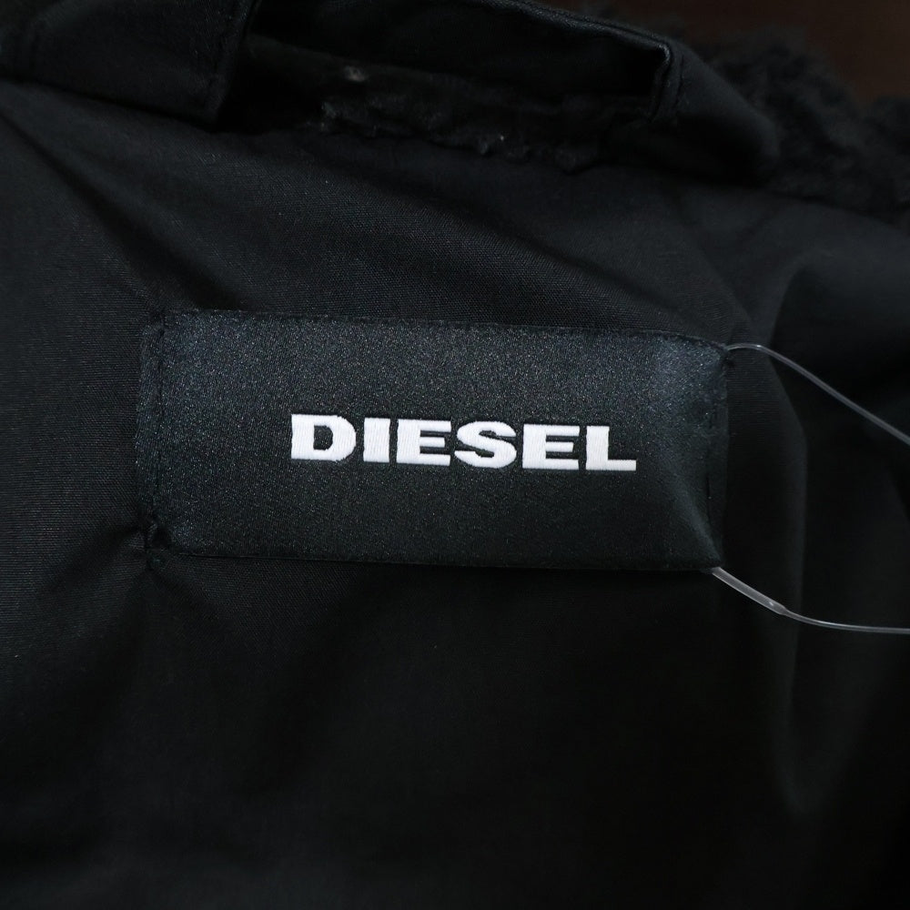 DIESEL(ディーゼル) フェイクファー ミリタリーモッズコート ブラック