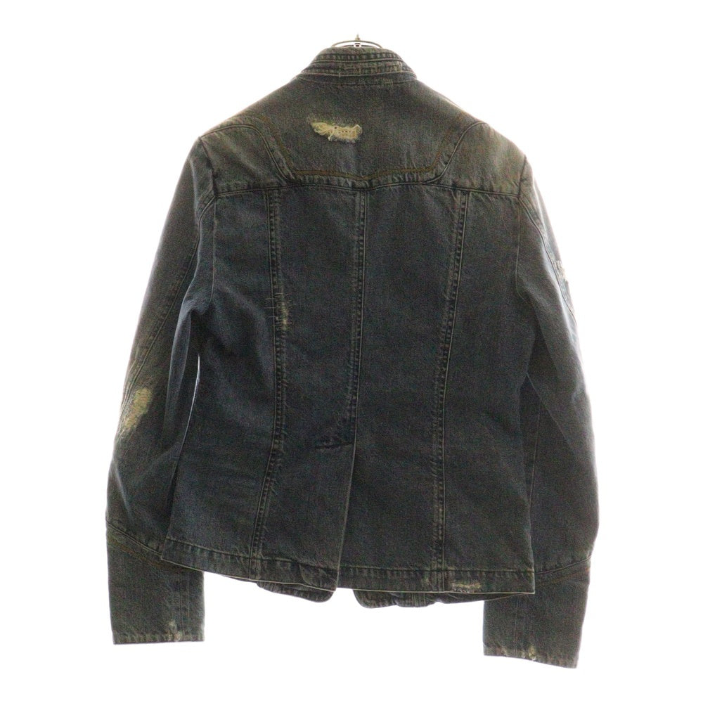 DIESEL BLACK GOLD(ディーゼルブラックゴールド) JILIDEN 2B ダメージリペア加工 デニムテーラード ジャケット インディゴ