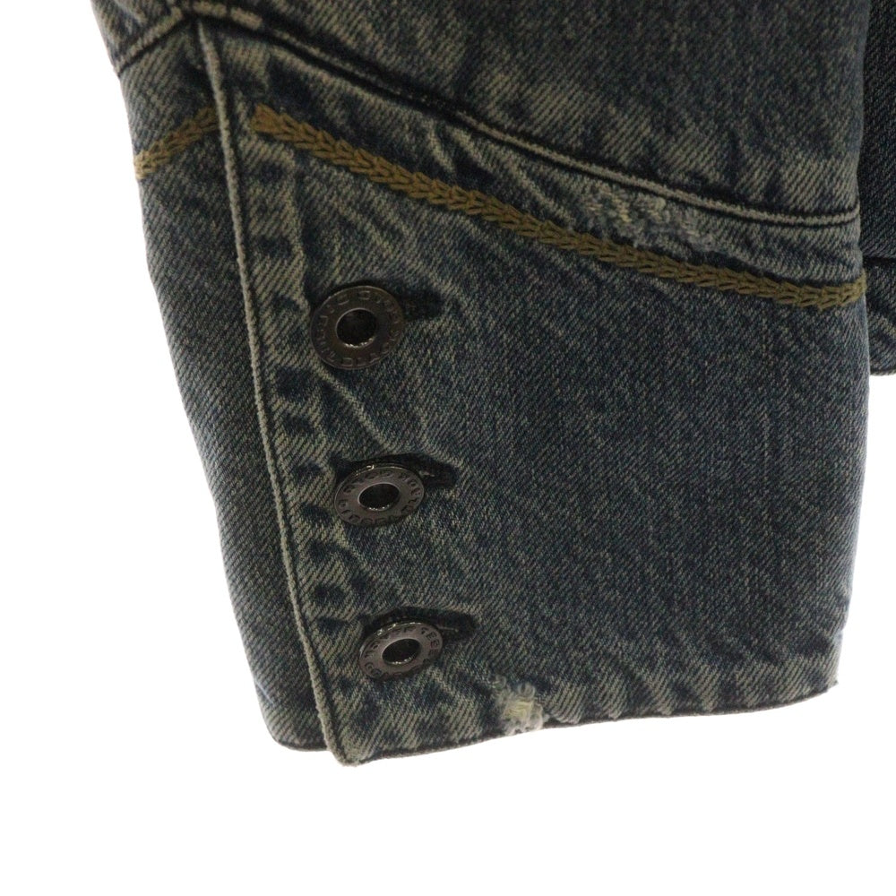 DIESEL BLACK GOLD(ディーゼルブラックゴールド) JILIDEN 2B ダメージリペア加工 デニムテーラード ジャケット インディゴ