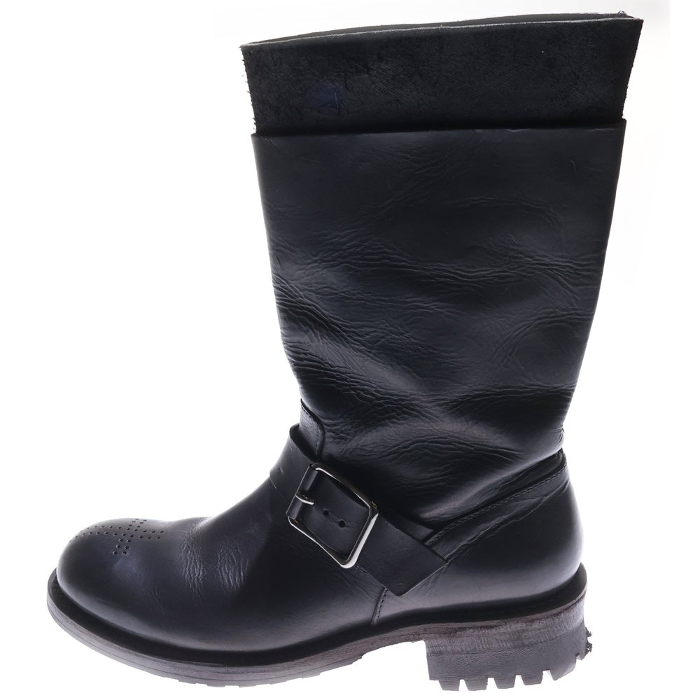 DIET BUTCHER SLIM SKIN(ダイエットブッチャー スリムスキン) クロスメダリオン レザー エンジニアブーツ ブラック