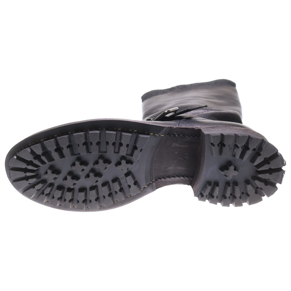 DIET BUTCHER SLIM SKIN(ダイエットブッチャー スリムスキン) クロスメダリオン レザー エンジニアブーツ ブラック