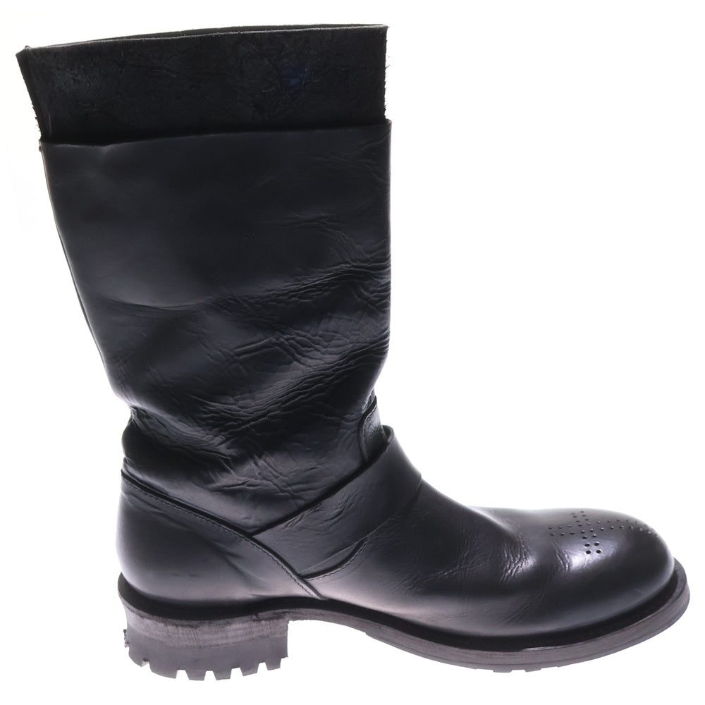 DIET BUTCHER SLIM SKIN(ダイエットブッチャー スリムスキン) クロスメダリオン レザー エンジニアブーツ ブラック