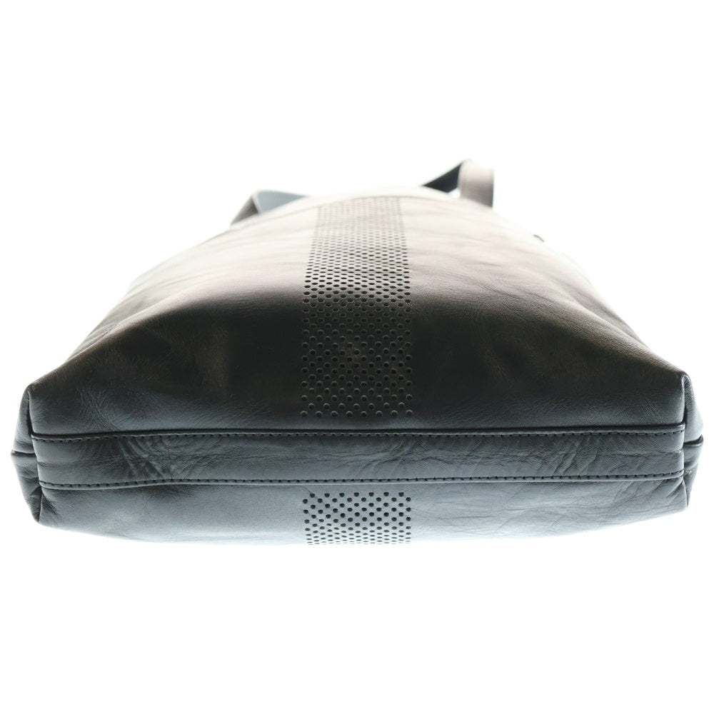 MASTERPIECE(マスターピース) パンチングレザー ハンドバッグ トートバッグ ブラック