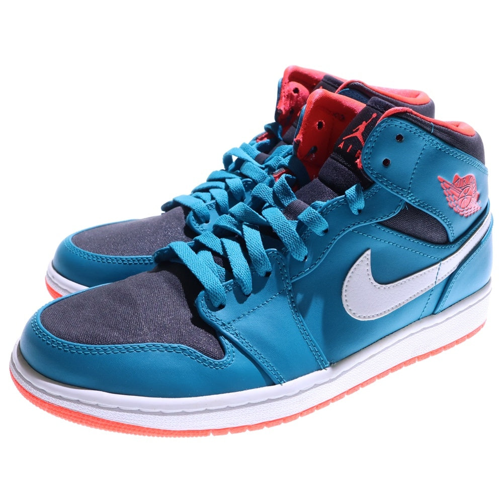 NIKE(ナイキ) 【2014年観賞用】AIR JORDAN 1 MID TROPICAL TEAL エアジョーダン1 ミッドカットスニーカー トロピカル ブルー US10/28cm 554724-308