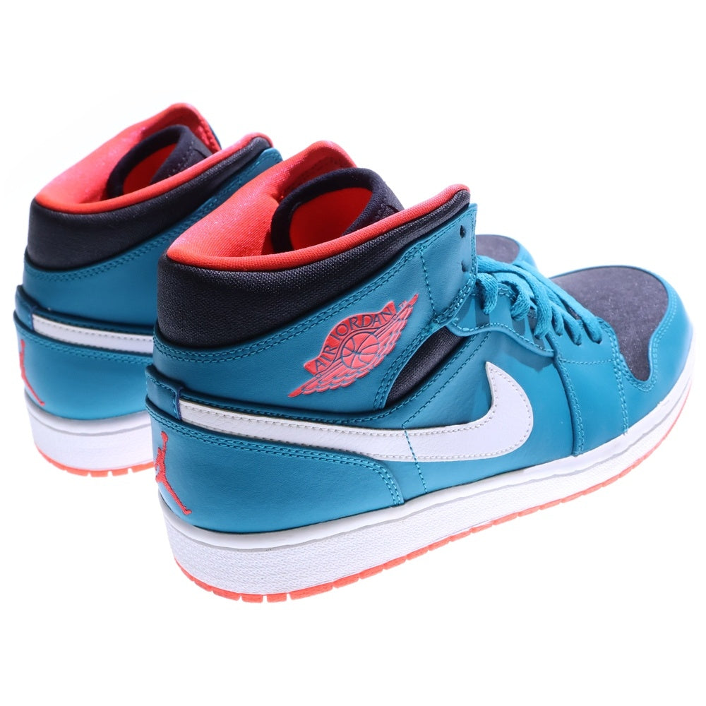 NIKE(ナイキ) 【2014年観賞用】AIR JORDAN 1 MID TROPICAL TEAL エアジョーダン1 ミッドカットスニーカー トロピカル ブルー US10/28cm 554724-308
