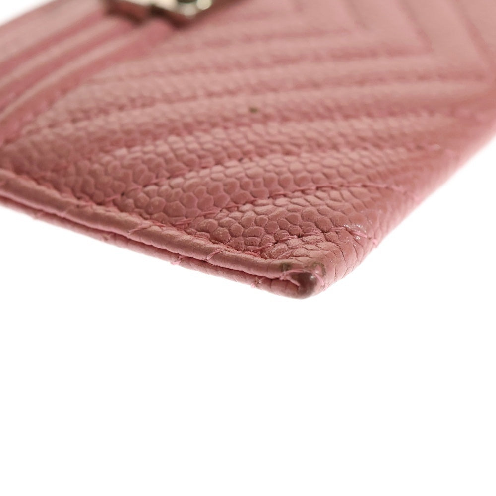 CHANEL(シャネル) ココマーク ボーイシャネル カードケース ピンク/シルバー 29番台