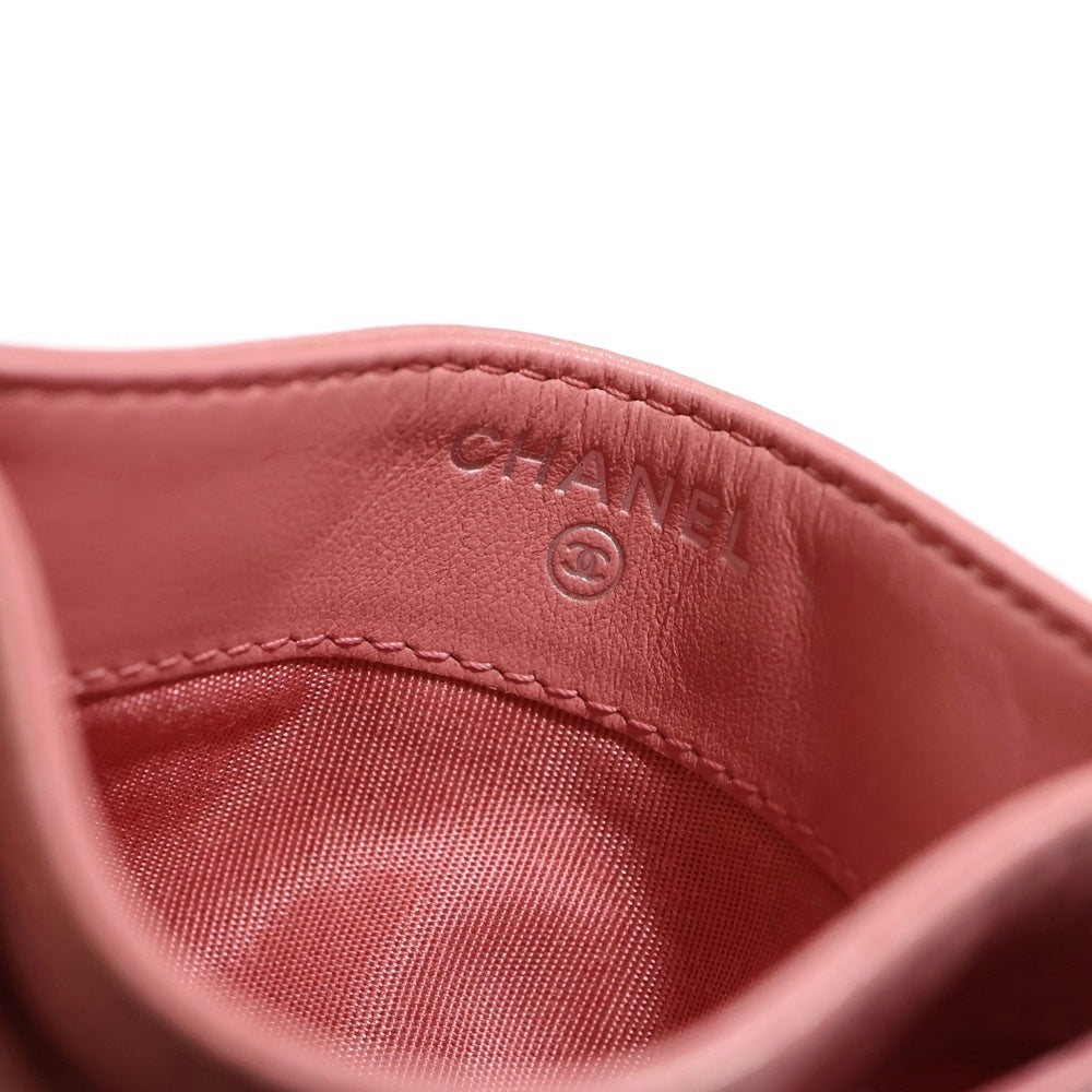 CHANEL(シャネル) ココマーク ボーイシャネル カードケース ピンク/シルバー 29番台