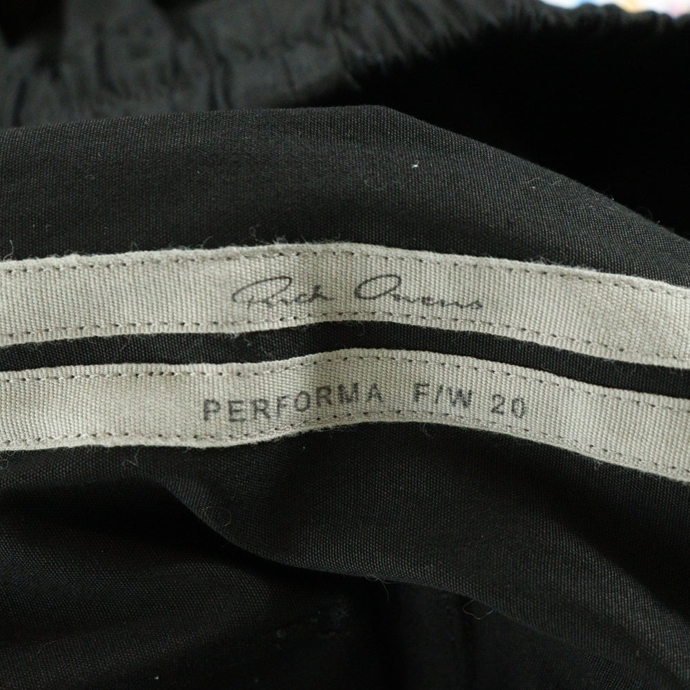 Rick Owens(リックオウエンス) 20AW PERFORMA CROPPED PANTS サイドジップ サルエル クロップドパンツ ブラック RU20F3385-TE