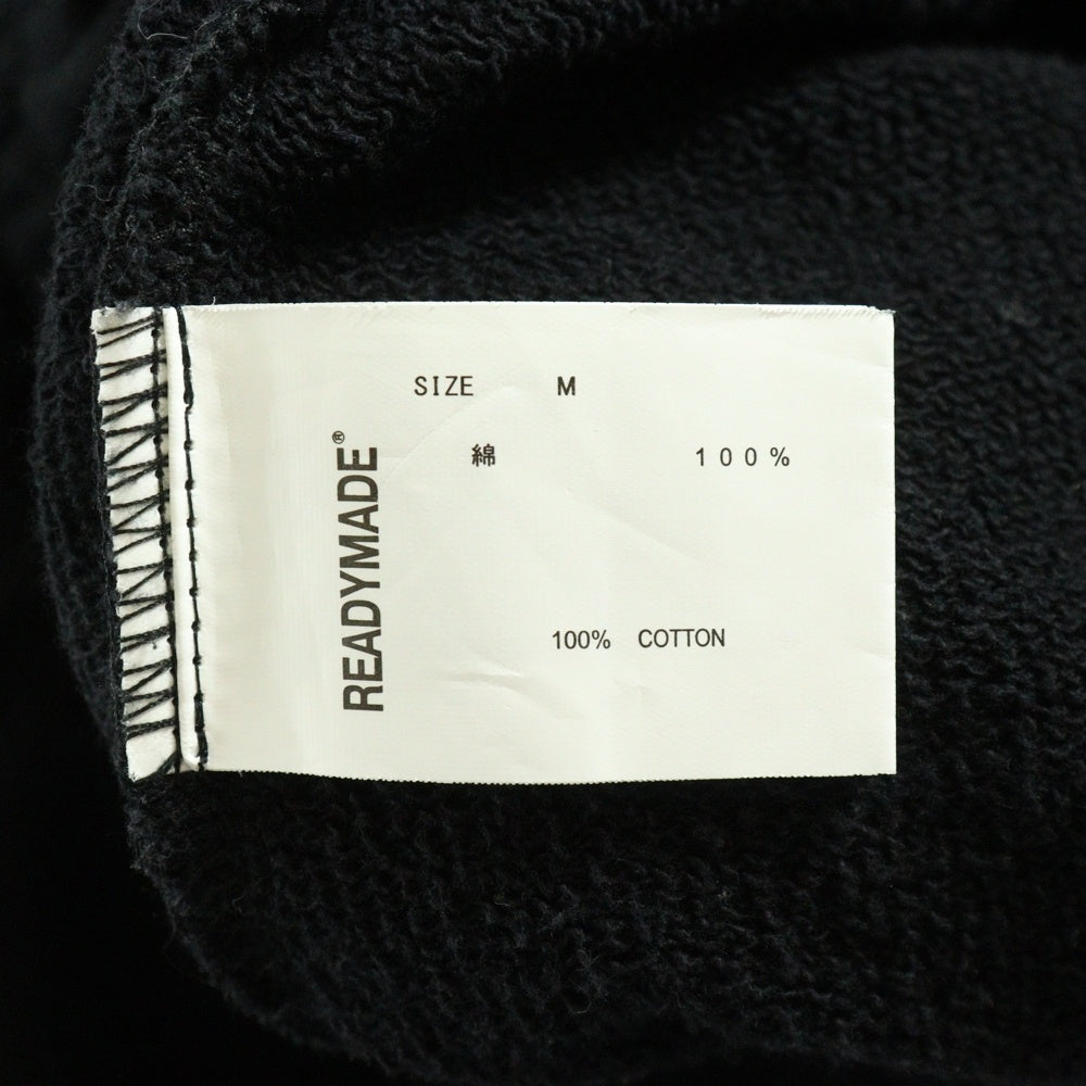 DENIM TEARS(デニムティアーズ) ×READYMADE COTTON WREATH SWEAT FLARE PANTS コットンリース 総柄フラワー カットオフ フレア スウェットパンツ ブラック RE-DT-BK-00-00-09