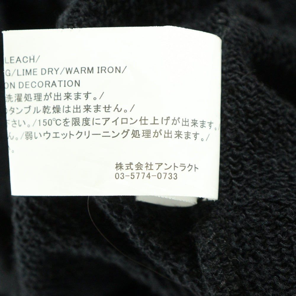 DENIM TEARS(デニムティアーズ) ×READYMADE COTTON WREATH SWEAT FLARE PANTS コットンリース 総柄フラワー カットオフ フレア スウェットパンツ ブラック RE-DT-BK-00-00-09