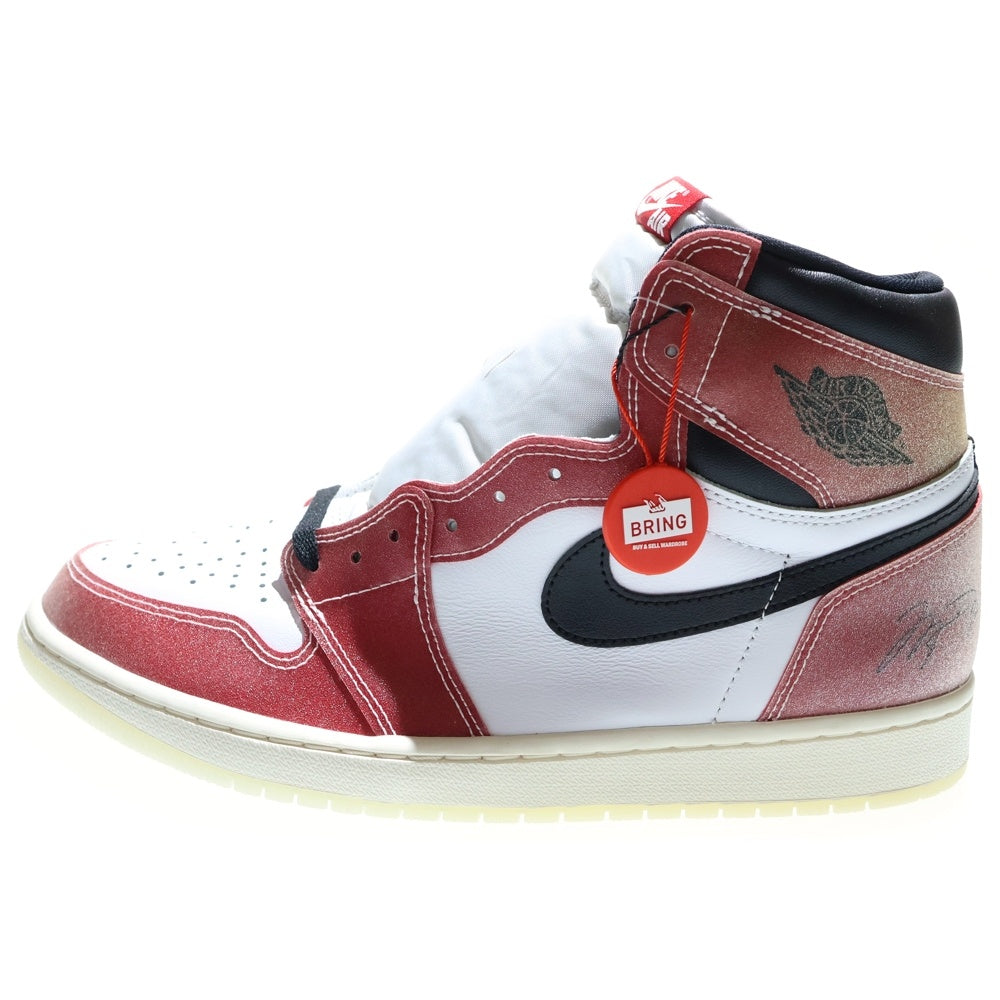 NIKE(ナイキ) ×Trophy Room AIR JORDAN1 RETRO HIGH OG SP トロフィールーム エアジョーダン1 ハイカットスニーカー ホワイト/レッド/ブラック US12/30cm DA2728-100