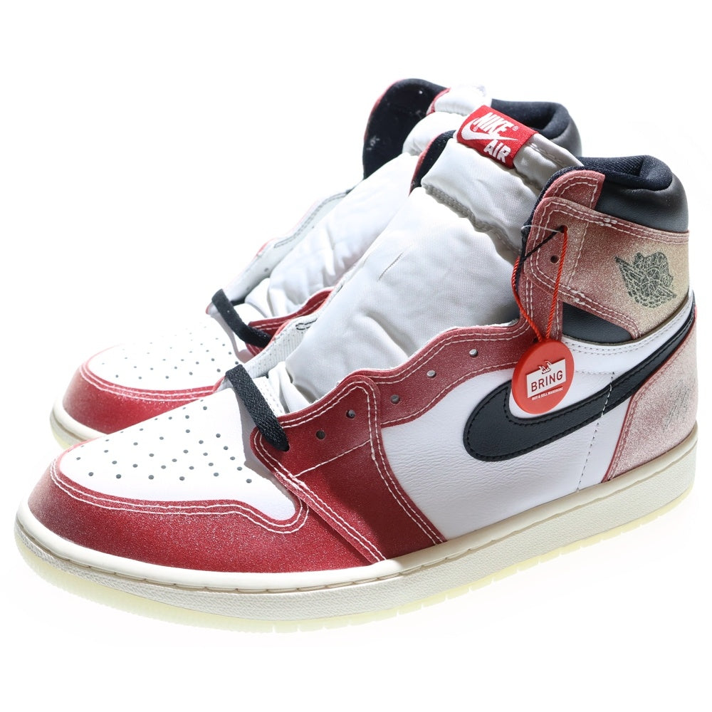 NIKE(ナイキ) ×Trophy Room AIR JORDAN1 RETRO HIGH OG SP トロフィールーム エアジョーダン1 ハイカットスニーカー ホワイト/レッド/ブラック US12/30cm DA2728-100
